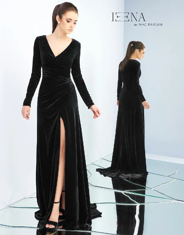 Mac Duggal 26007 Long Sleeve Formal Velvet Dress