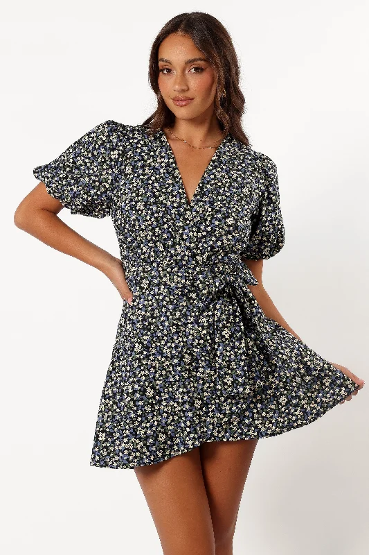 Kenn Wrap Mini Dress - Indigo Vanilla