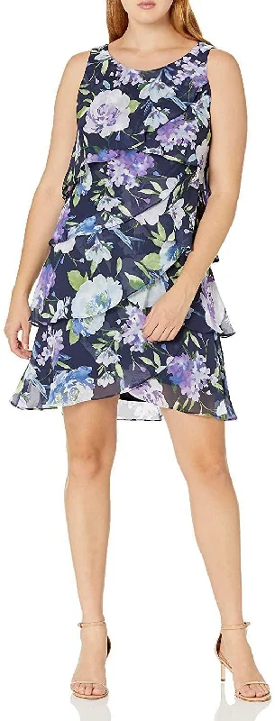 SL Fashions 9171734 Short Sleeveless Floral Dress Sale