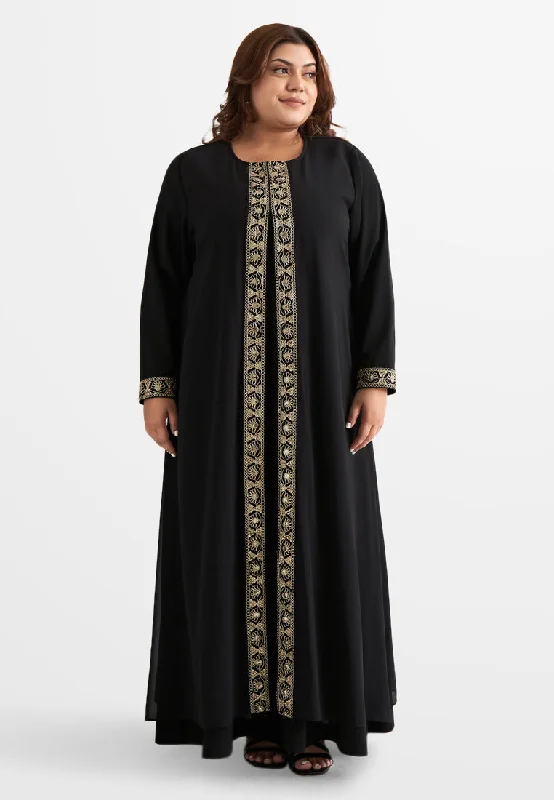 Ratu Elegant Gold Trim Abaya Jubah Dress