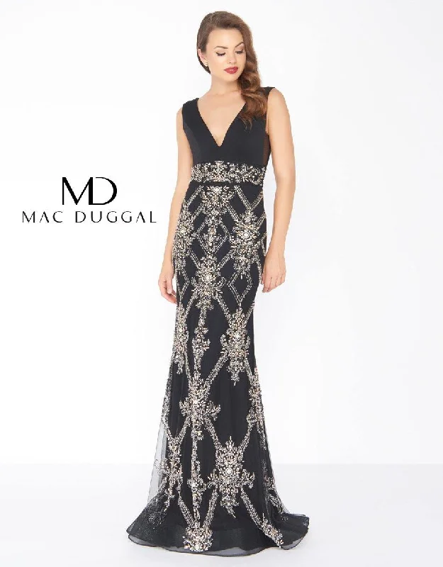 Mac Duggal 50414 Prom Long Sleeveless Beaded Dress