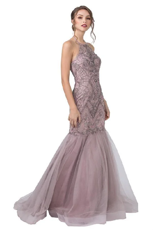 Prom Long Formal Halter Mermaid Evening Gown