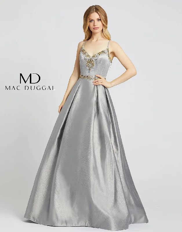 Mac Duggal 40890 Prom Long Spaghetti Strap Ball Gown