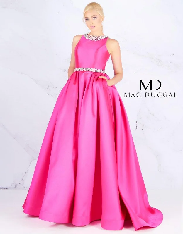 Mac Duggal 66728 Prom Long Pleated Ball Gown