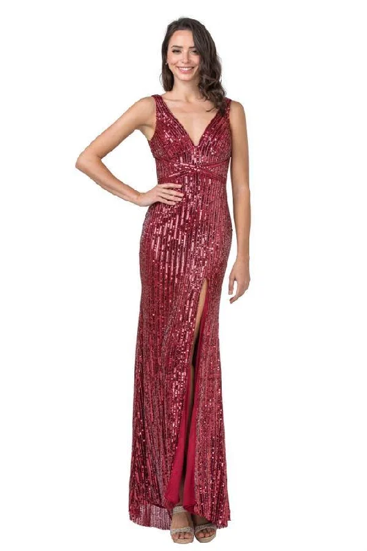 Prom Long Formal Sleeveless Sequins Evening Gown