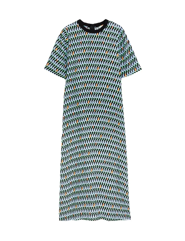 Cupro Rich Printed Midaxi T-Shirt Dress