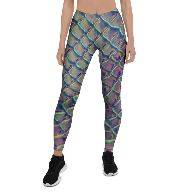 Holographic Snakeskin Print Women's Leggings