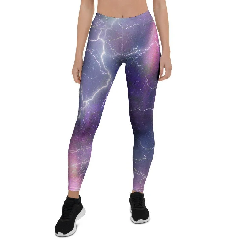 Lightning Aurora Galaxy Space Women's Leggings