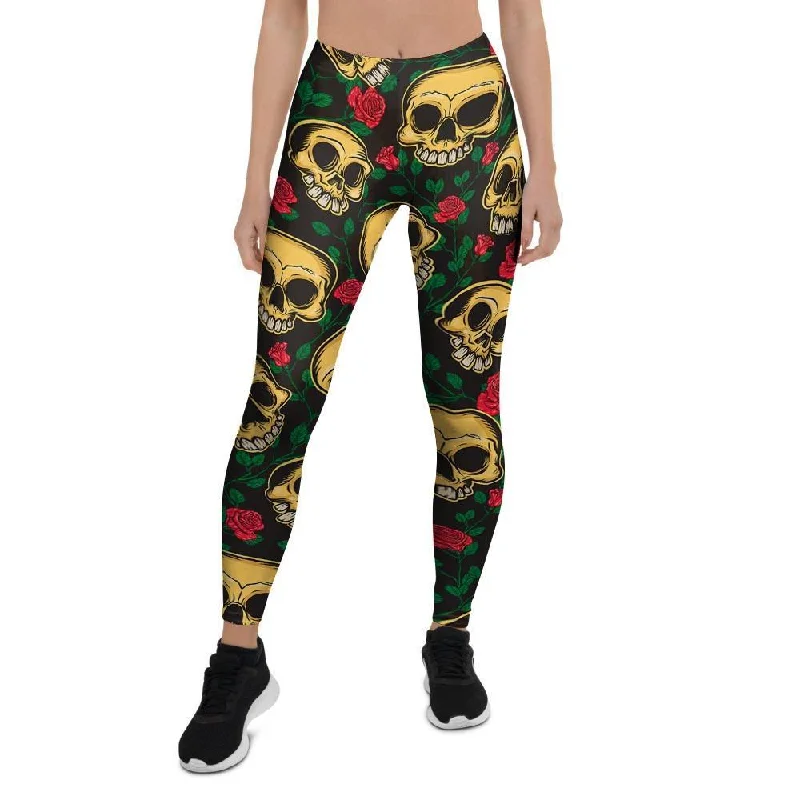 Mexican Rose Skull Women's Leggings