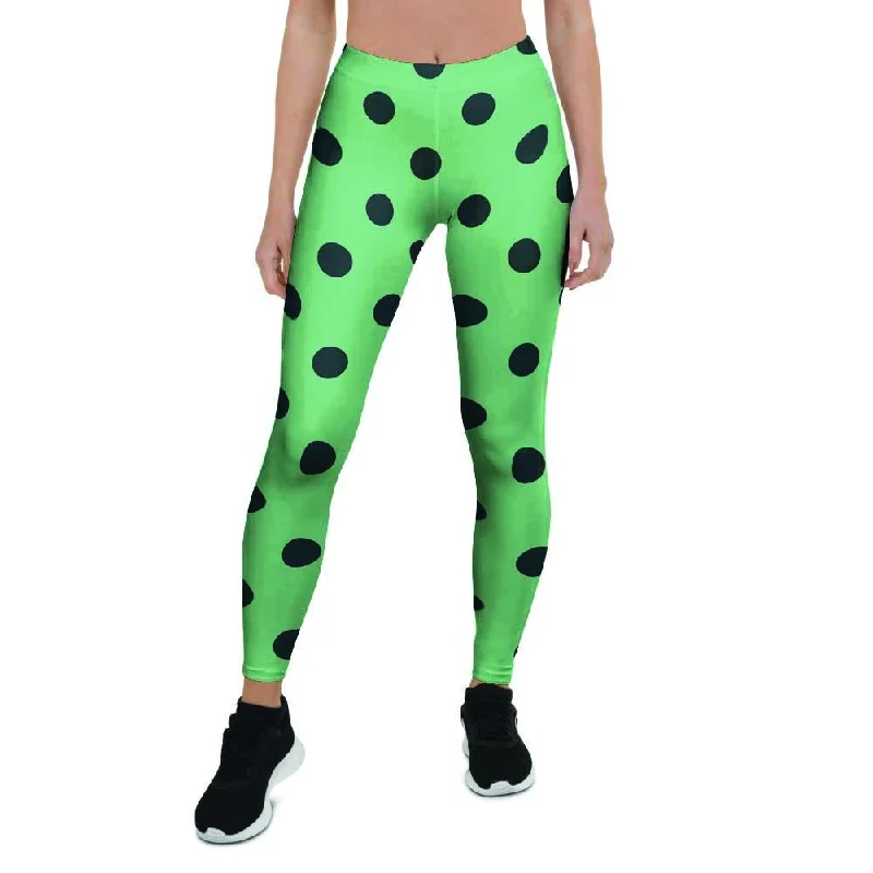 Mint And Green Polka Dot Women's Leggings