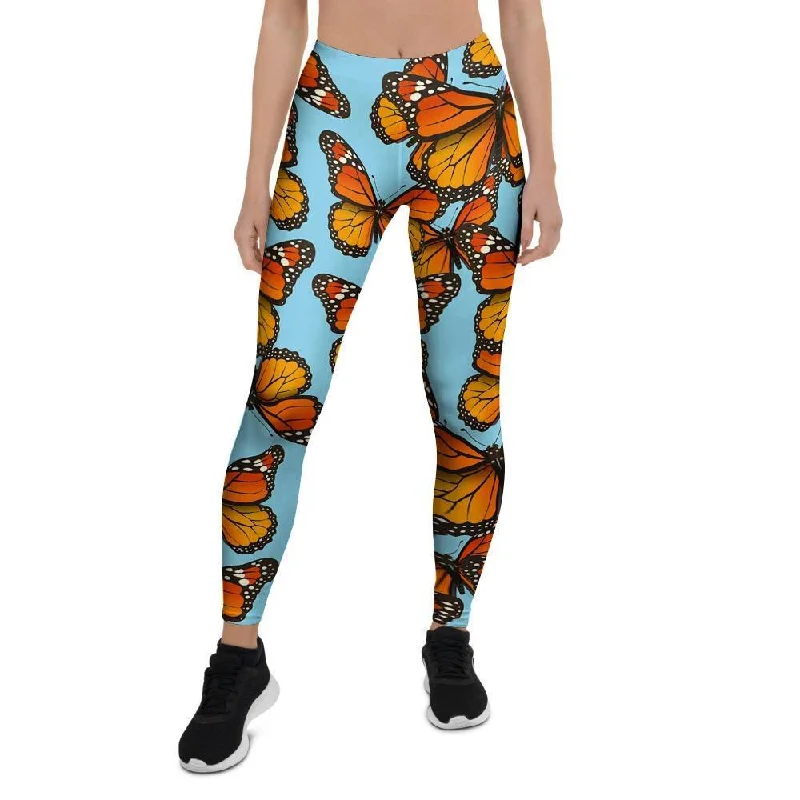 Monarch Butterfly Print Women's Leggings