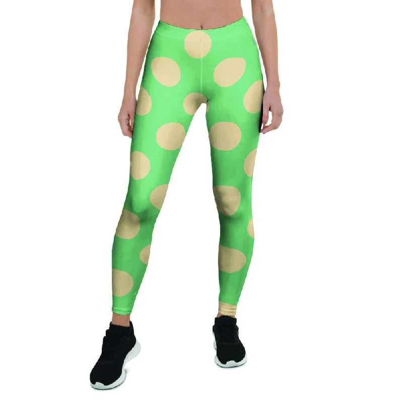 Pale Green Polka Dot Women's Leggings