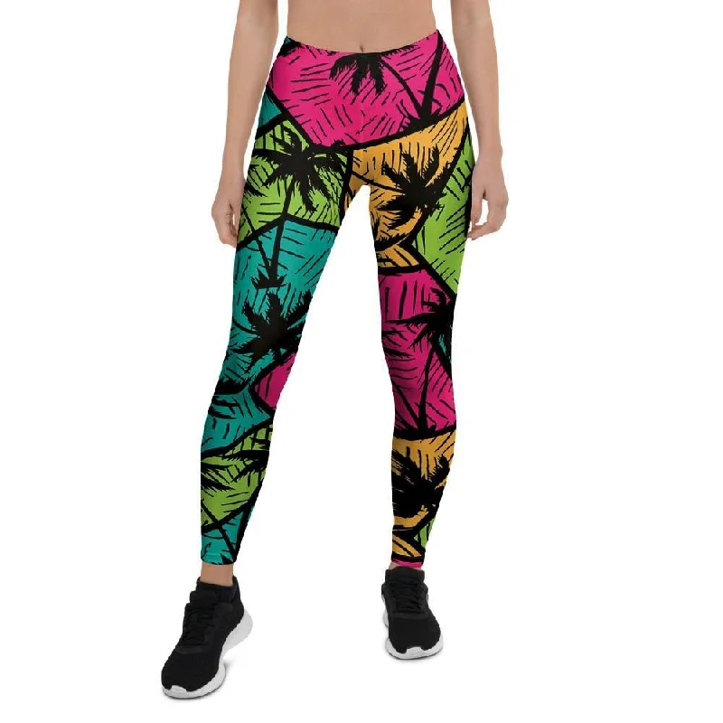 Palm Leaf Hawaiian Print Pattern Women's Leggings