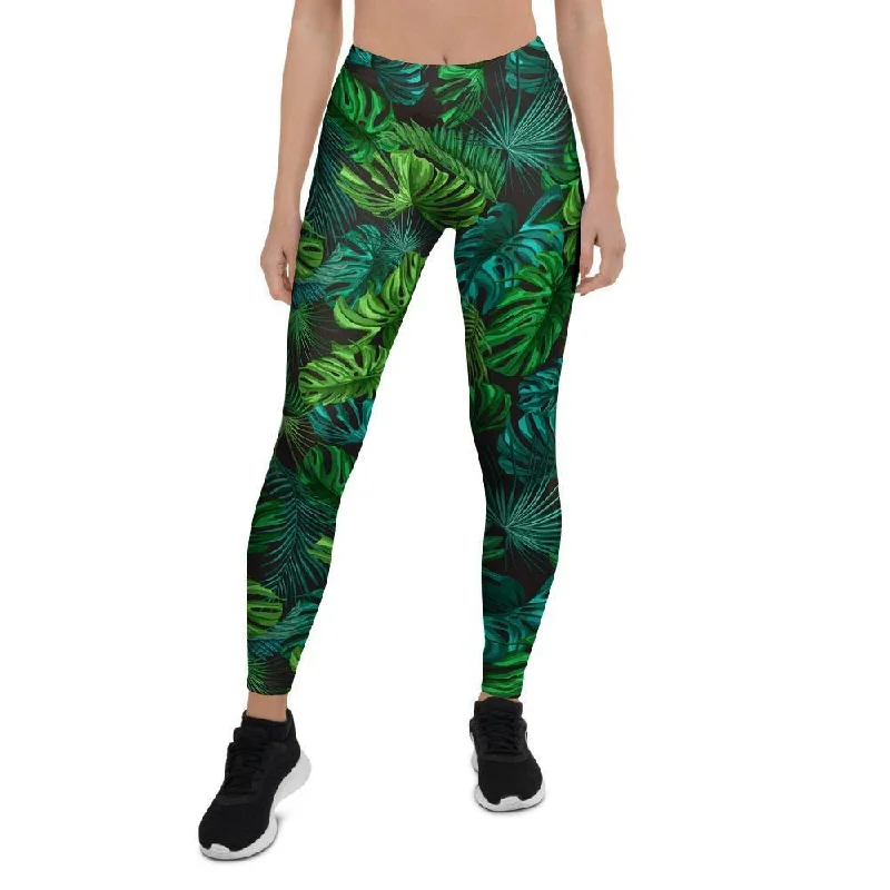 Palm Leaf Tropical Print Women's Leggings