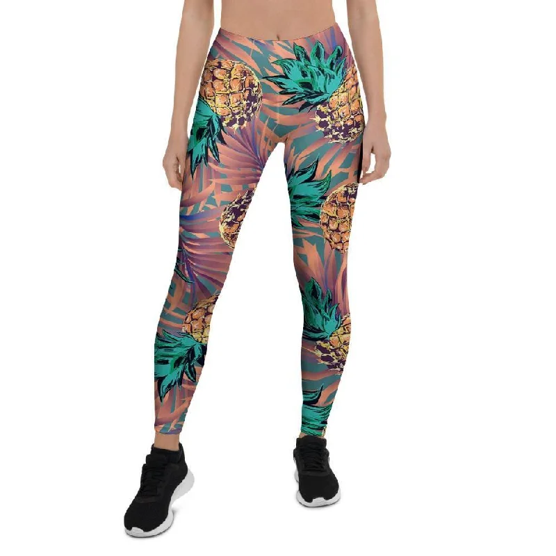 Pineapple Hawaiian Print Women's Leggings