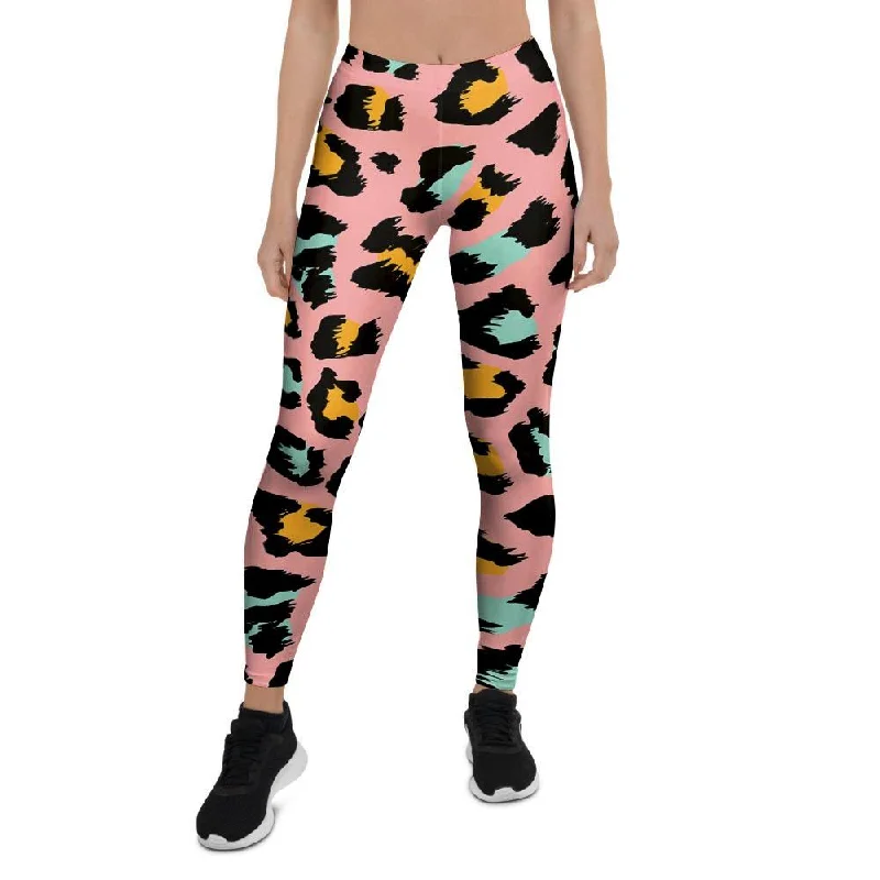 Pink Cheetah Print Women's Leggings