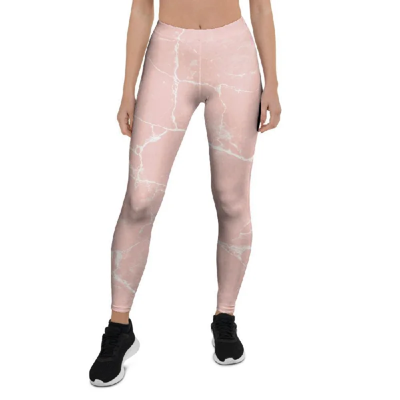 Pink Cracked Marble Women's Leggings