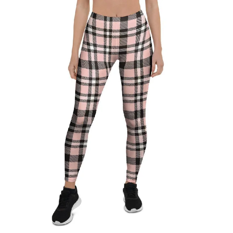 Pink Plaid Tartan Women's Leggings