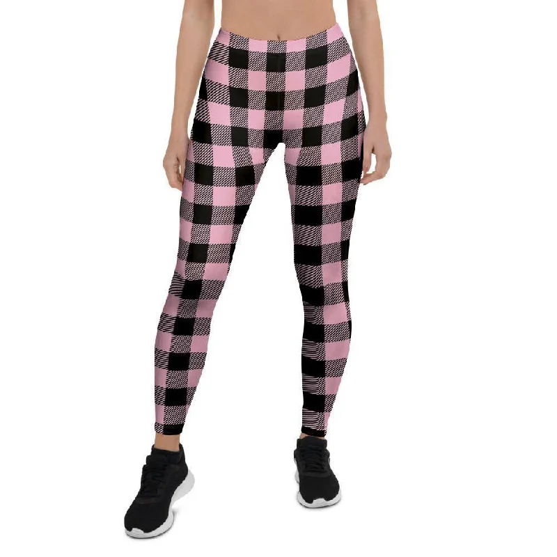 Pink Plaid Women's Leggings