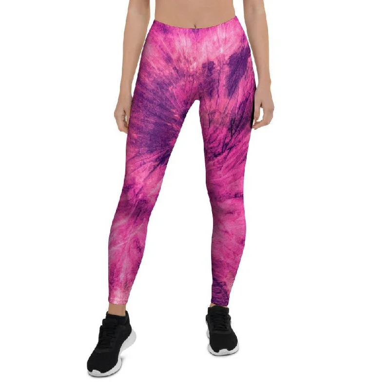 Pink Tie Dye Women's Leggings