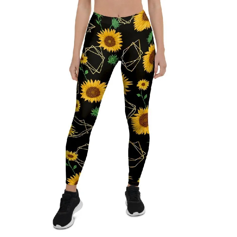 Polygonal Sunflower Women's Leggings