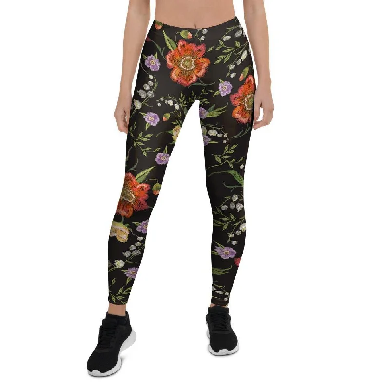 Poppy Floral Print Women's Leggings