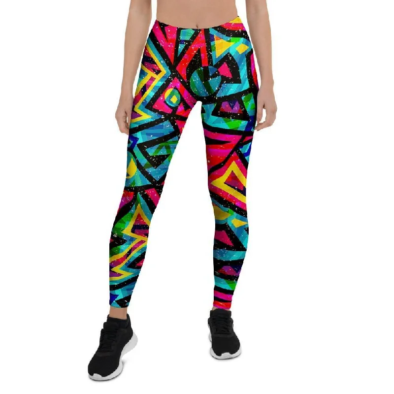 Psychedelic Geometric Print Women's Leggings