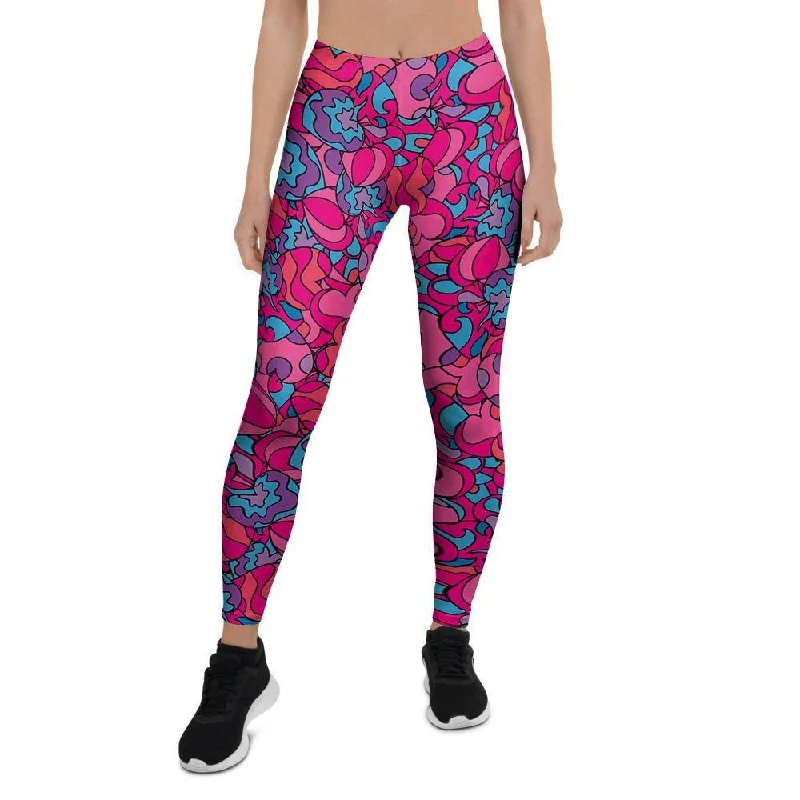 Psychedelic Trippy Hippie Heart Women's Leggings