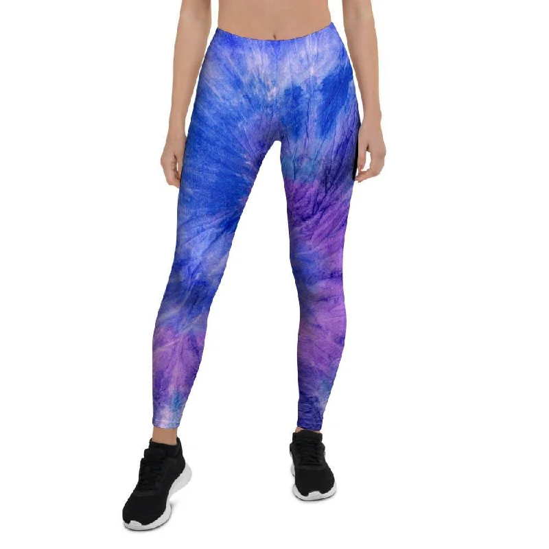 Purple And Blue Tie Dye Women's Leggings