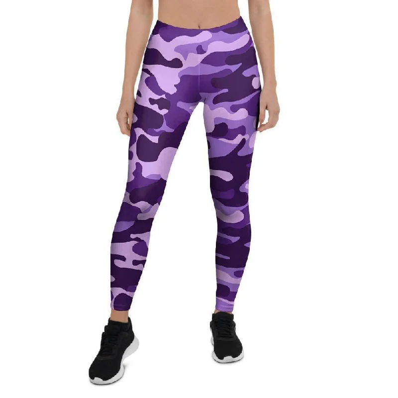 Purple Camo Print Women's Leggings