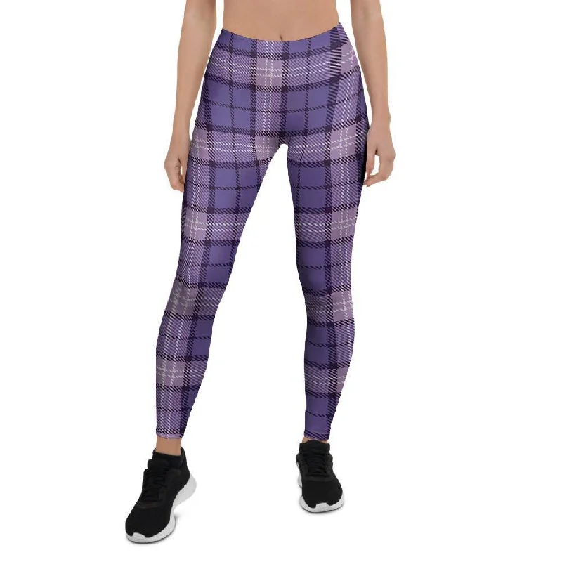 Purple Plaid Tartan Women's Leggings