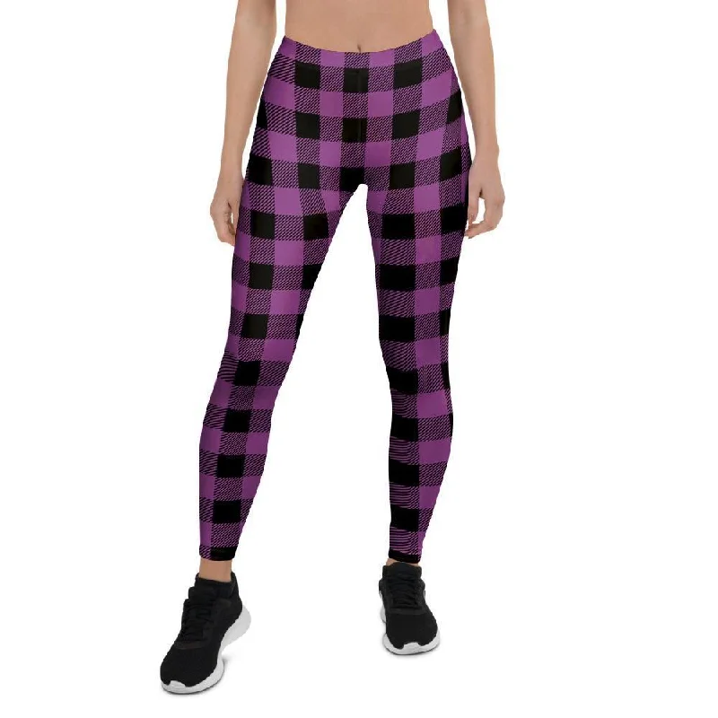 Purple Plaid Women's Leggings