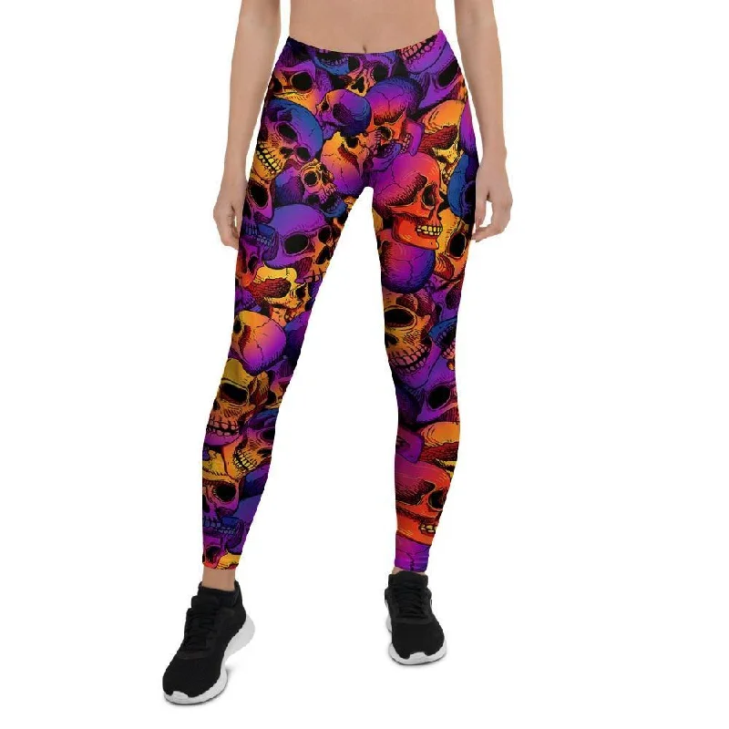 Purple Skull Women's Leggings