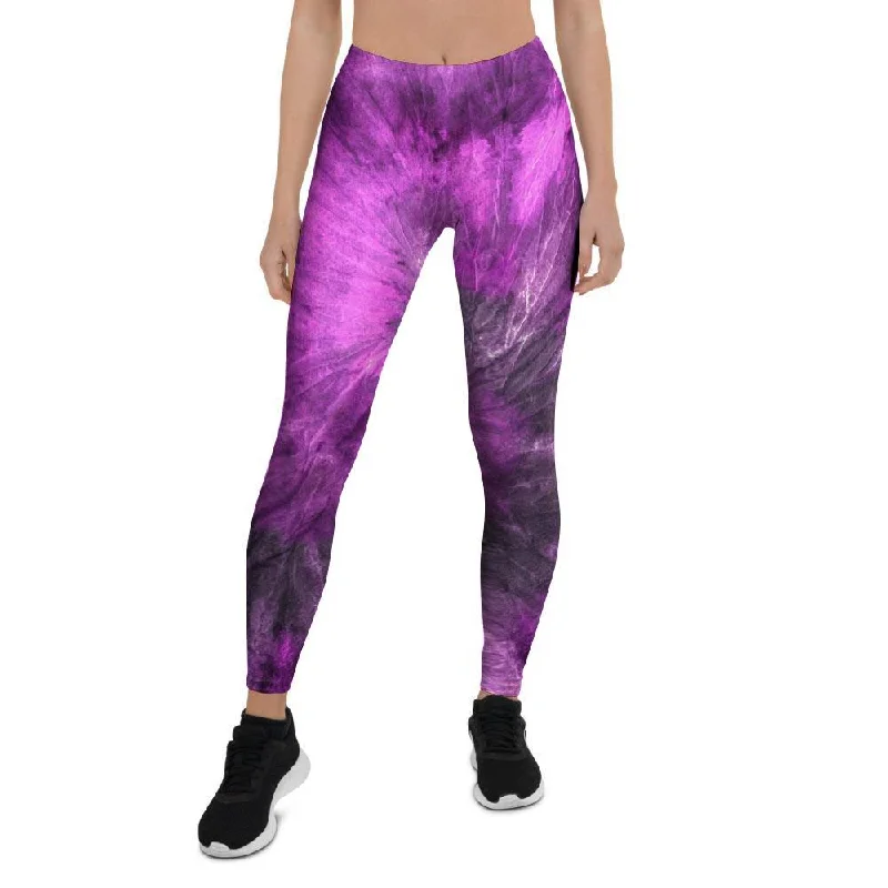 Purple Tie Dye Women's Leggings