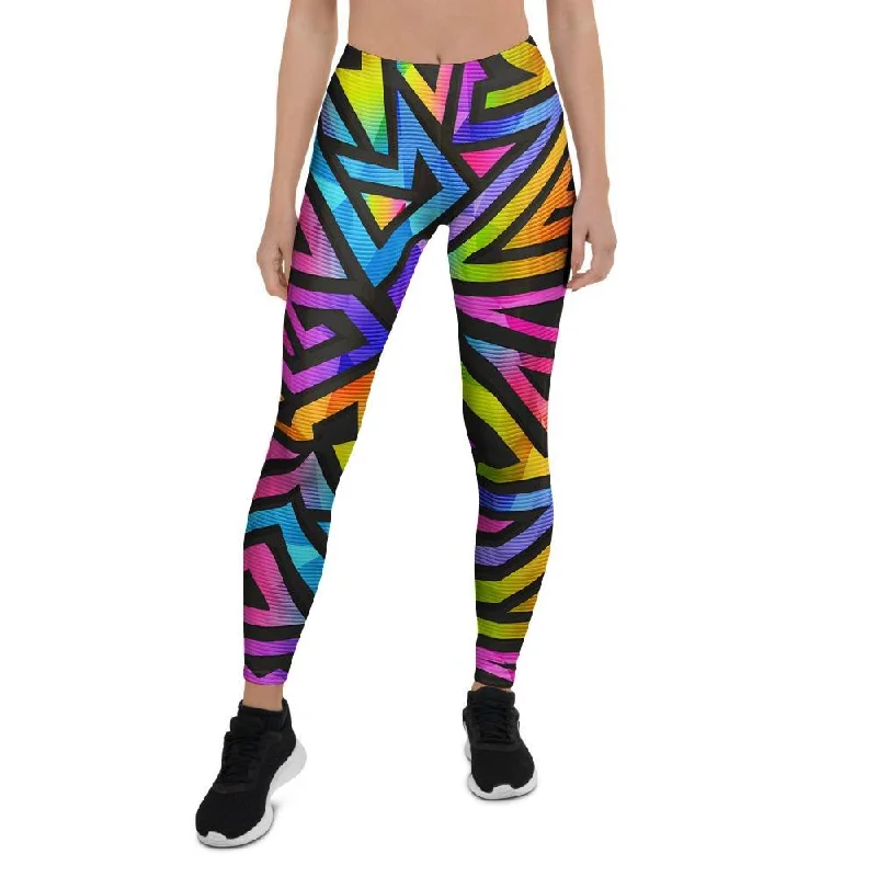 Rainbow Geometric Abstract Women's Leggings