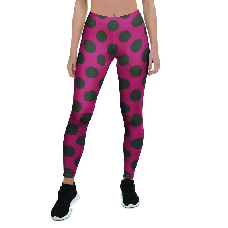 Red And Black Polka Dot Women's Leggings