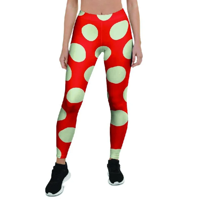 Red And White Polka Dot Women's Leggings