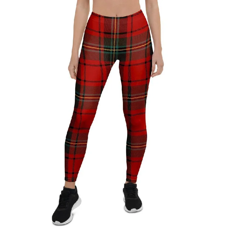 Red Plaid Tartan Women's Leggings