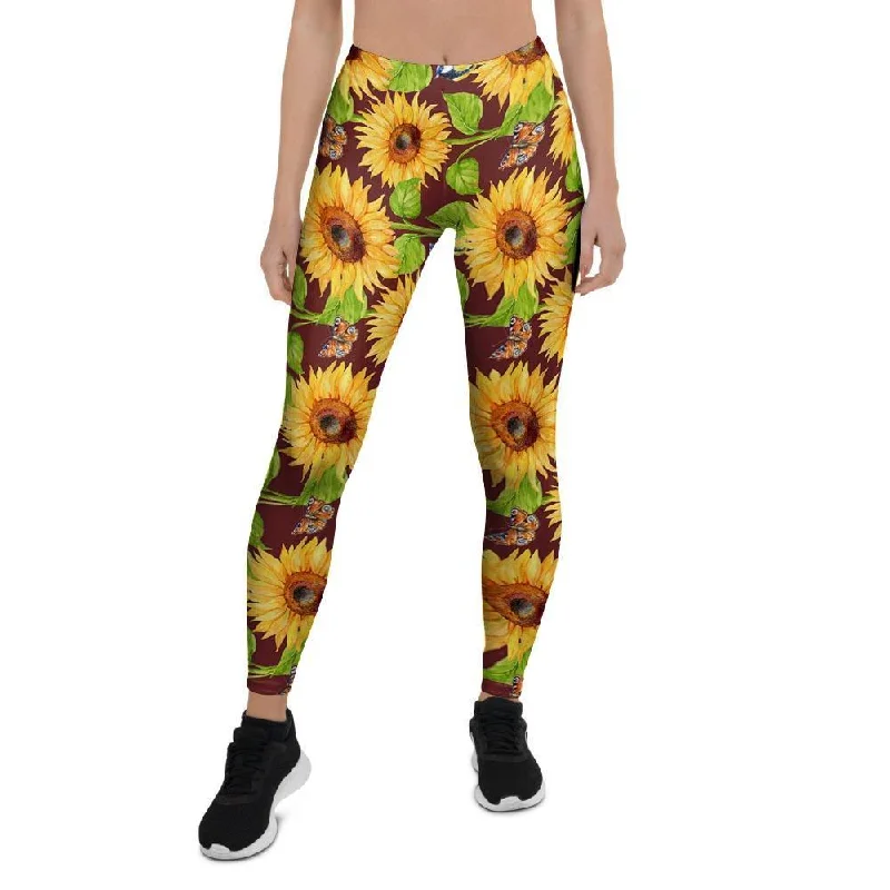 Sunflower With Bird And Butterfly Women's Leggings